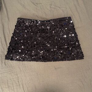 Abercrombie & Fitch Black Sequin Mini Skort